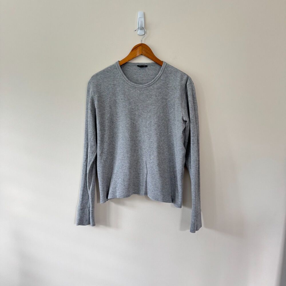 Club Monaco Men's Gray Waffle Knit Long Sleeve Top - Size M